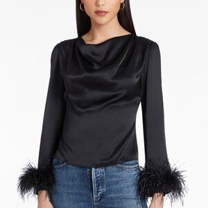 Amanda Uprichard Presley Silk Top - Black